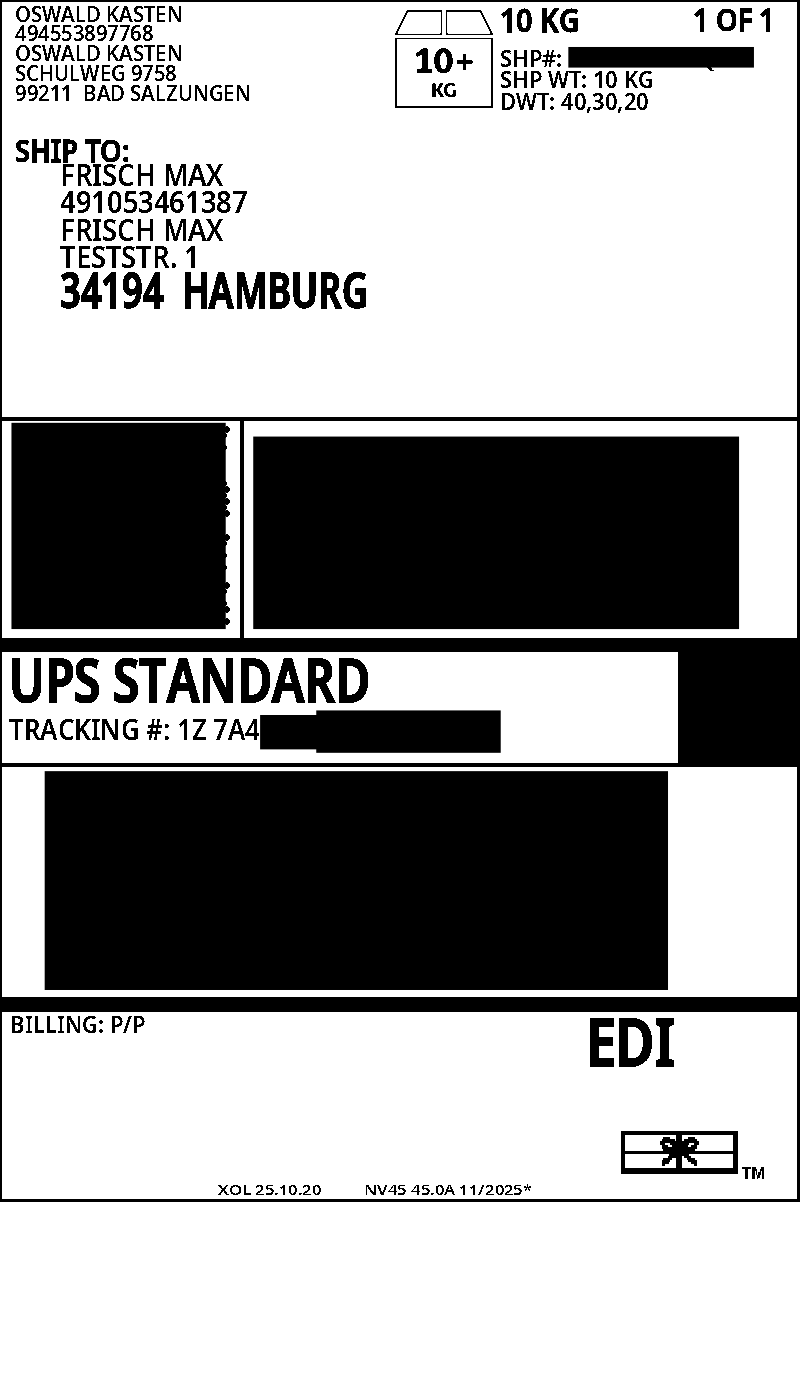 UPS Label Example