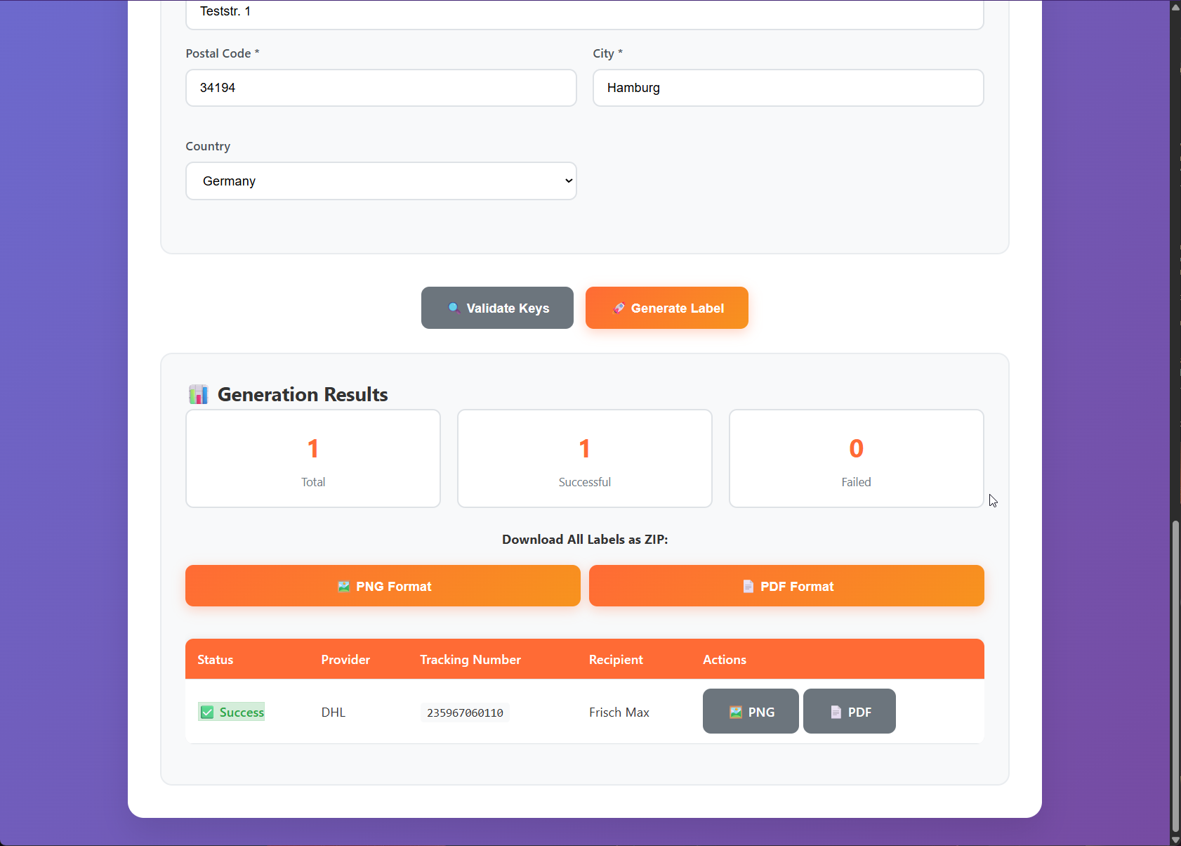 Legacy Interface - Form